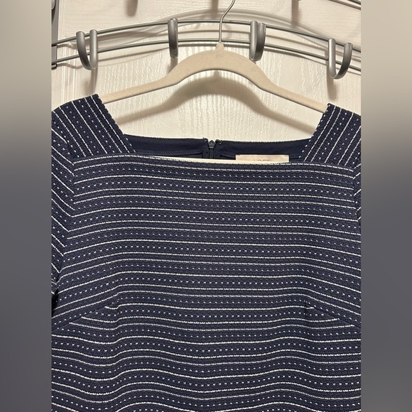 Ann Taylor Loft mini shift Dress women’s S blue white preppy coastal grandma - Picture 5 of 16